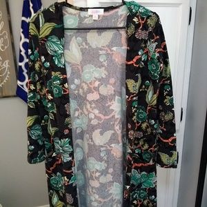 Xs EUC green floral Lularoe Sarah